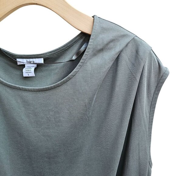 Bar III Asymmetrical Modal Blend Sleeveless Dress in Green, Soft, Size L - Picture 8 of 10